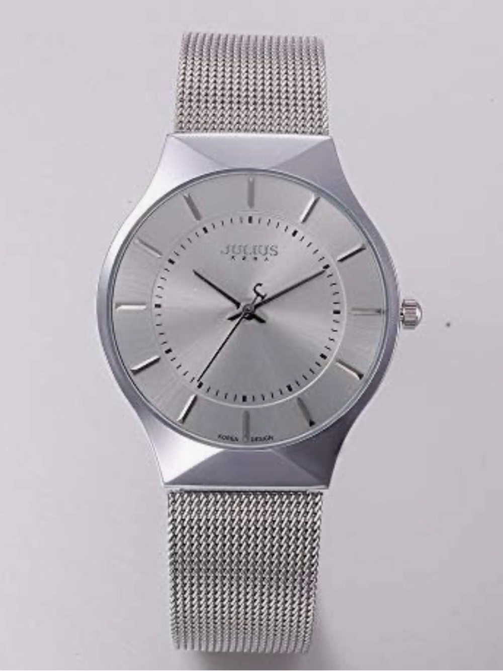 Julius slim Silver Mesh Watch for Men